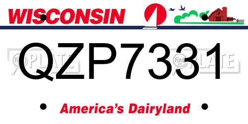 QZP7331 Wisconsin License Plate