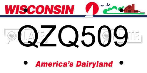 QZQ509 Wisconsin License Plate