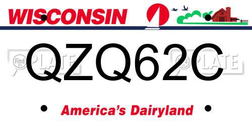 QZQ62C Wisconsin License Plate