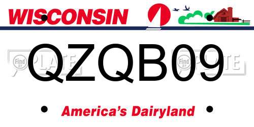 QZQB09 Wisconsin License Plate