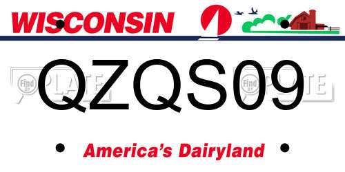 QZQS09 Wisconsin License Plate