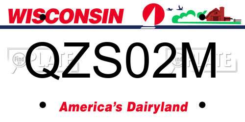 QZS02M Wisconsin License Plate