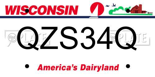 QZS34Q Wisconsin License Plate