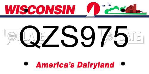 QZS975 Wisconsin License Plate