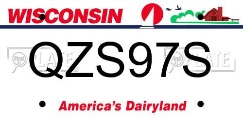QZS97S Wisconsin License Plate