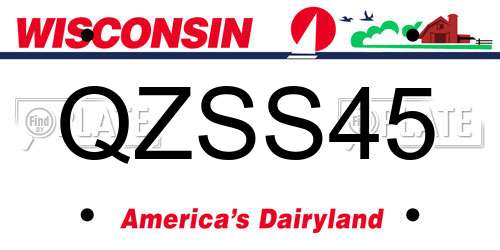 QZSS45 Wisconsin License Plate