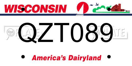 QZT089 Wisconsin License Plate