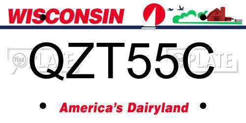 QZT55C Wisconsin License Plate
