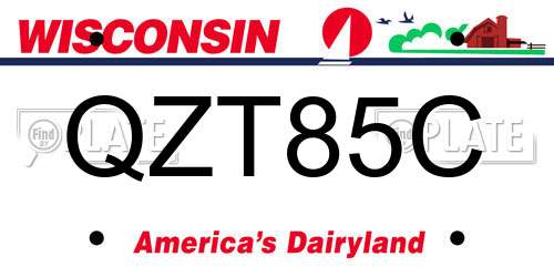 QZT85C Wisconsin License Plate