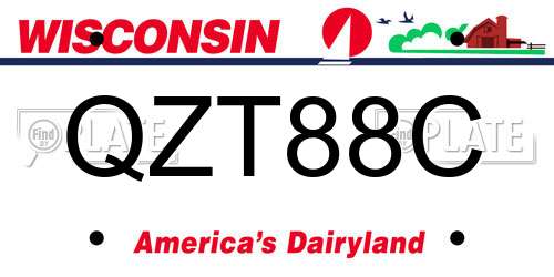 QZT88C Wisconsin License Plate