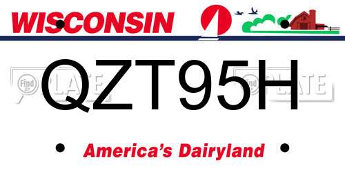 QZT95H Wisconsin License Plate