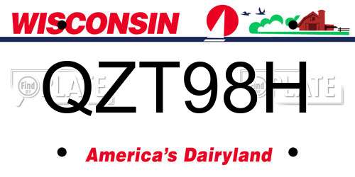 QZT98H Wisconsin License Plate
