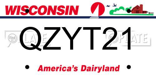 QZYT21 Wisconsin License Plate