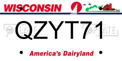 QZYT71 Wisconsin License Plate