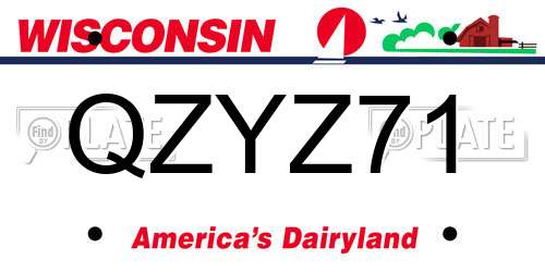 QZYZ71 Wisconsin License Plate