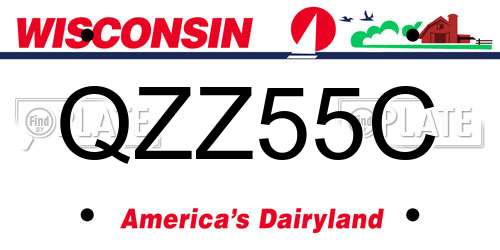 QZZ55C Wisconsin License Plate