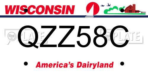QZZ58C Wisconsin License Plate