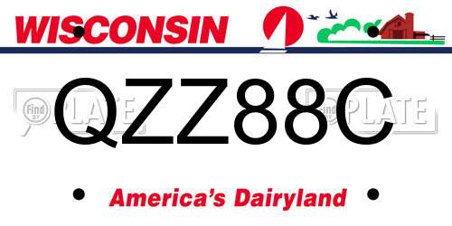QZZ88C Wisconsin License Plate