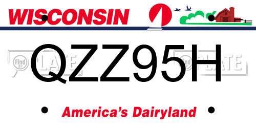 QZZ95H Wisconsin License Plate