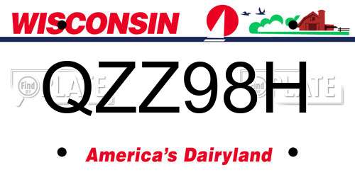 QZZ98H Wisconsin License Plate