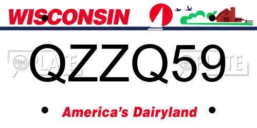 QZZQ59 Wisconsin License Plate