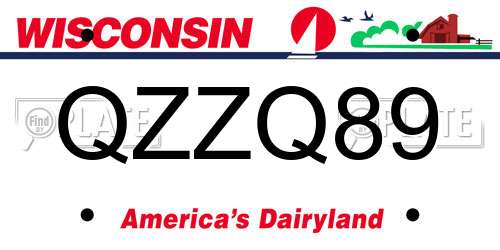 QZZQ89 Wisconsin License Plate