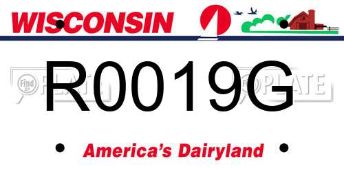 R0019G Wisconsin License Plate