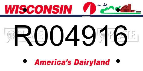 R004916 Wisconsin License Plate