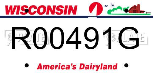 R00491G Wisconsin License Plate