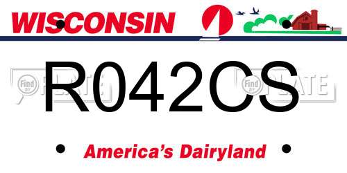 R042CS Wisconsin License Plate