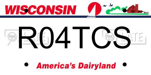 R04TCS Wisconsin License Plate