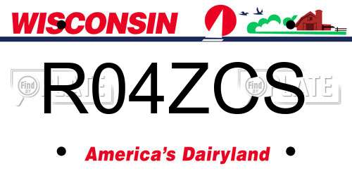 R04ZCS Wisconsin License Plate