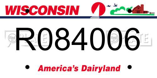R084006 Wisconsin License Plate