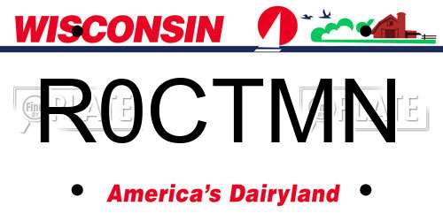R0CTMN Wisconsin License Plate