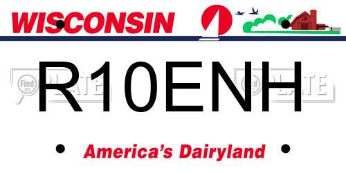 R10ENH Wisconsin License Plate