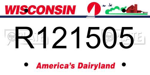 R121505 Wisconsin License Plate