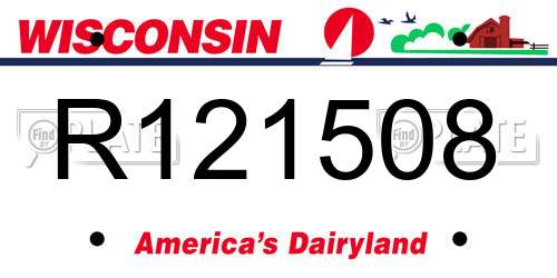 R121508 Wisconsin License Plate