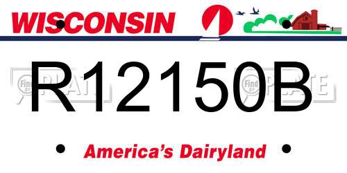 R12150B Wisconsin License Plate