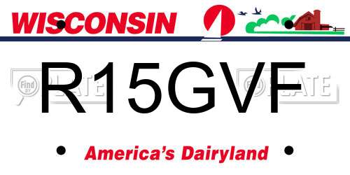 R15GVF Wisconsin License Plate