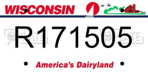 R171505 Wisconsin License Plate