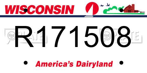 R171508 Wisconsin License Plate