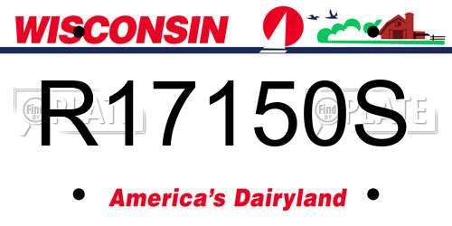 R17150S Wisconsin License Plate