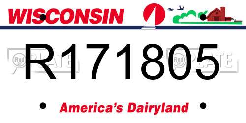 R171805 Wisconsin License Plate