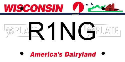 R1NG Wisconsin License Plate