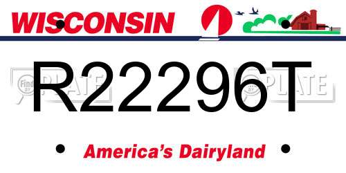 R22296T Wisconsin License Plate