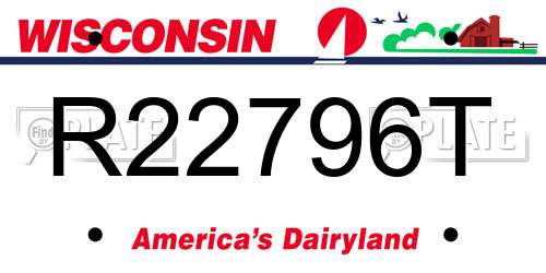 R22796T Wisconsin License Plate