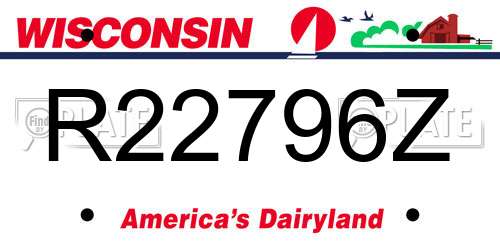 R22796Z Wisconsin License Plate