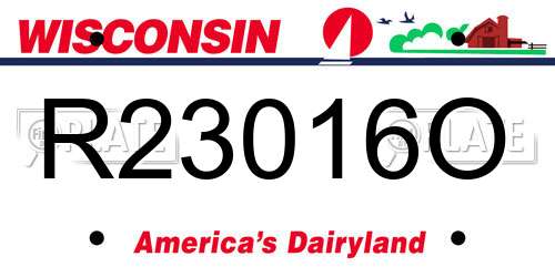 R23016O Wisconsin License Plate