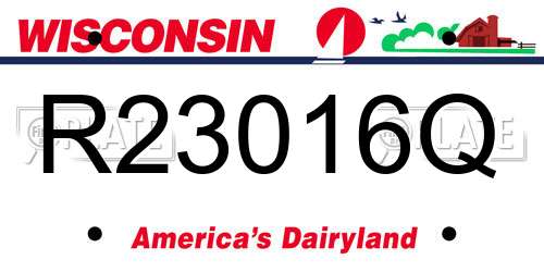 R23016Q Wisconsin License Plate