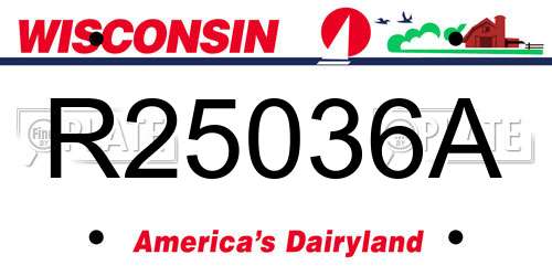 R25036A Wisconsin License Plate